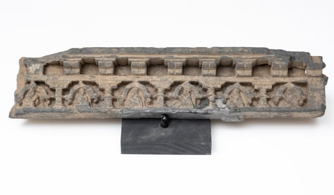 Gandhara Architectural Temple Element With Buddhist Ascetics, Ca. 200-300 AD
