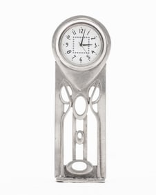 Charles Rennie Art Deco Mackintosh Pewter Table Clock