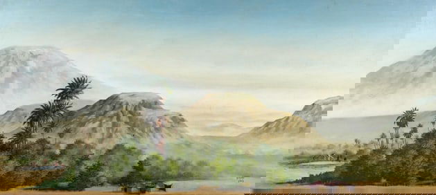 Hamid Kadri, The Oasis, 2000, Signed Oil on Canvas Landscape Painting