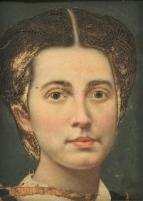 19th Century Portrait of a Woman, Oil on Canvas Painting