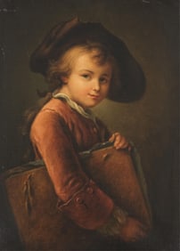19th Century French School, After François Hubert Drouais – The Young Student Oil on Canvas