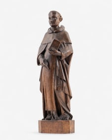 French Carved Oak Religious Figure, 18th Century