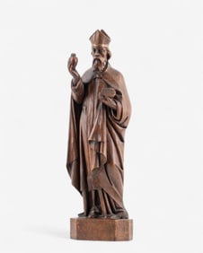 18th Century Carved Oak Holy Figure Sculpture