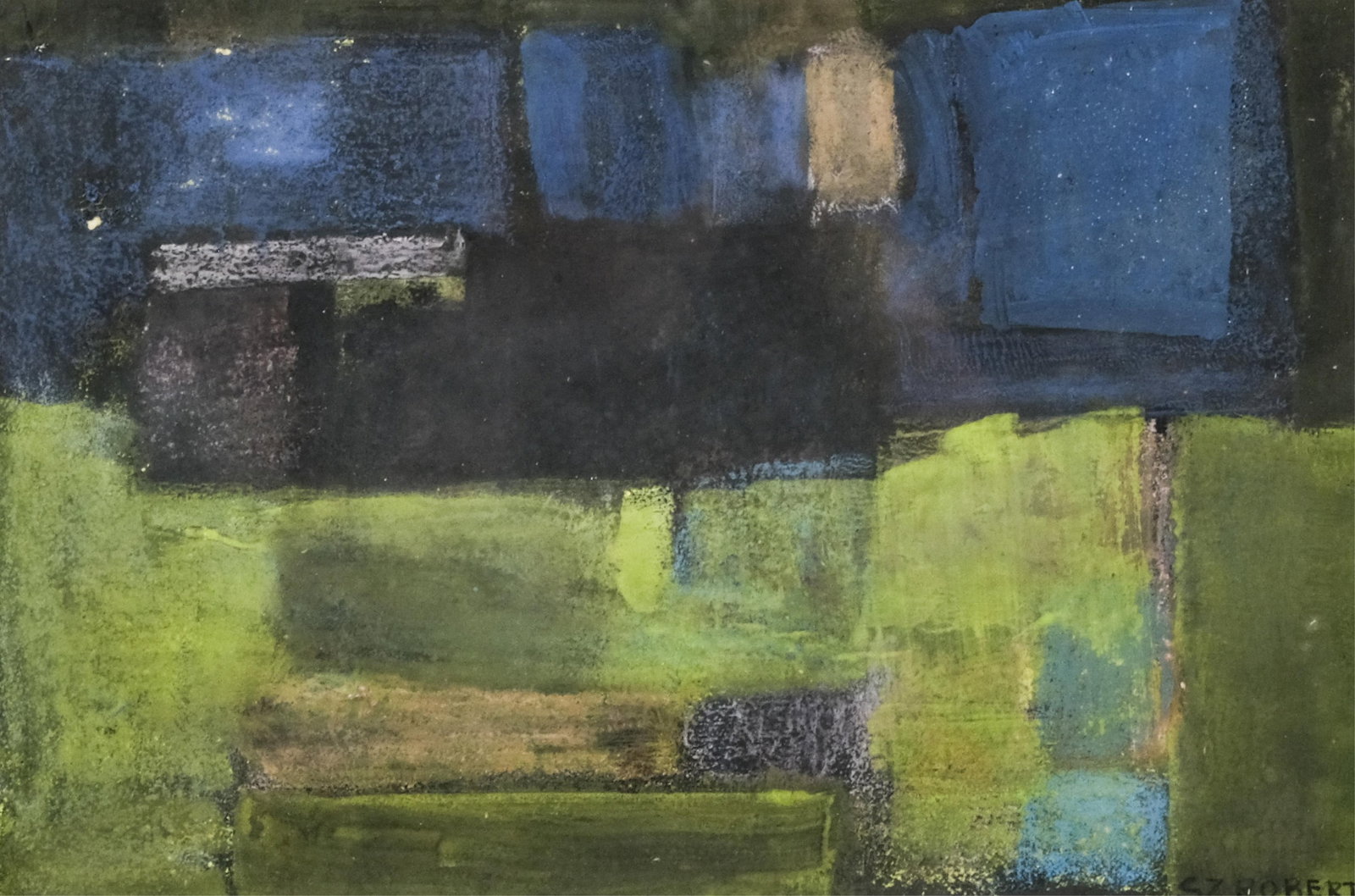 Mystery Artist: “Compositions," Gouache and Watercolor, Signed SZ Robert (1 of 4)