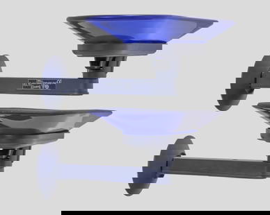 Perry King & Gian Luigi Arnaldi ‘Jill’ Blue Glass Wall Sconces for Artlus, Pair: Keywords: modern wall lights, Italian design, designer sconces, mid-century modern lighting, contemporary wall fixtures, architectural lighting, collectible lighting, metal and glass sconcesPair of ��