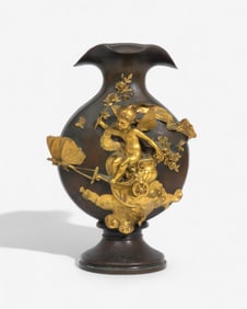 Signed Jean-Baptiste Germain Belle Époque Bronze Vase, Circa 1900