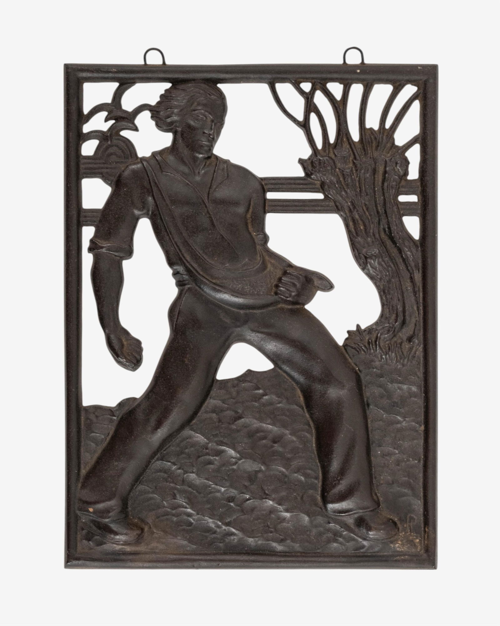 Signed P. Lauchhammer, Cast Metal Wall Panel Seeding the Field (1 of 9)