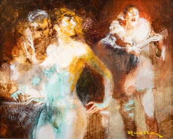 Lucien Ruolle Signed Modern French Impressionist Oil on Canvas Painting, 1980