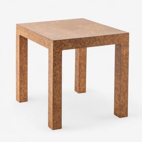 Parsons Industries Original Label Parsons Mid-Century Modern Burl Side Table