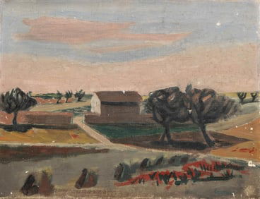 Southern Farm Landscape, Oil on Canvas Panel, 19th/20th Century