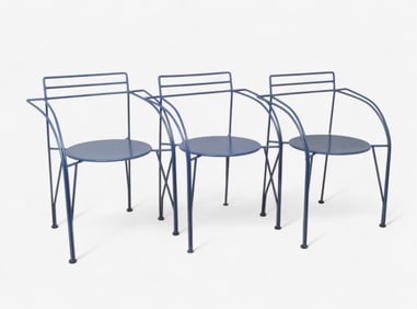Pascal Mourgue for Fermob, Set of 3 Lune D’Argent Armchairs, 1980s