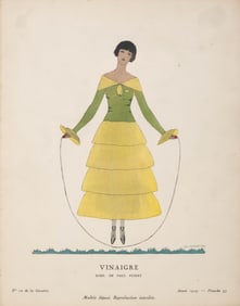 André Édouard Marty “Vinaigre," 1924 Art Deco Stencil Print, Gazette du Bon Ton
