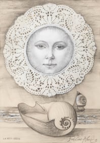Signed Jean-Pierre Alaux Surrealist Mixed Media “Mother Sea