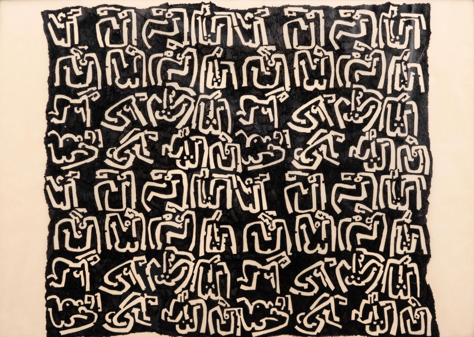 Modern School Black and White Abstract Felt Pen Drawing on Tracing Paper (1 of 13)