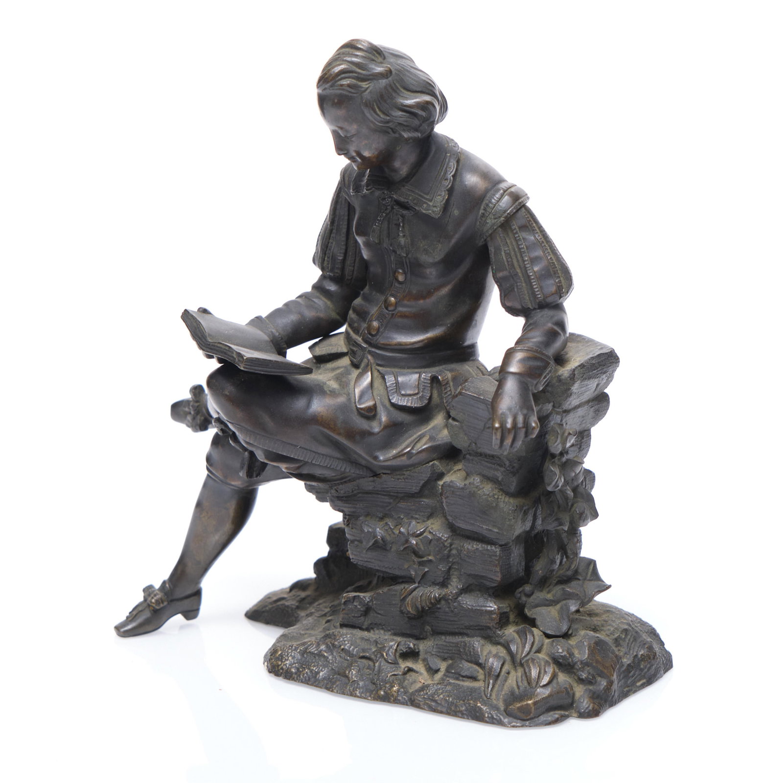 Mystery Artist, Bronze Sculpture of Young Scholar, 19th century (1 of 6)