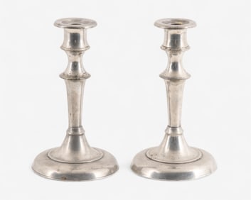 Pair of Vintage Pewter Candlesticks, Early 20th Century