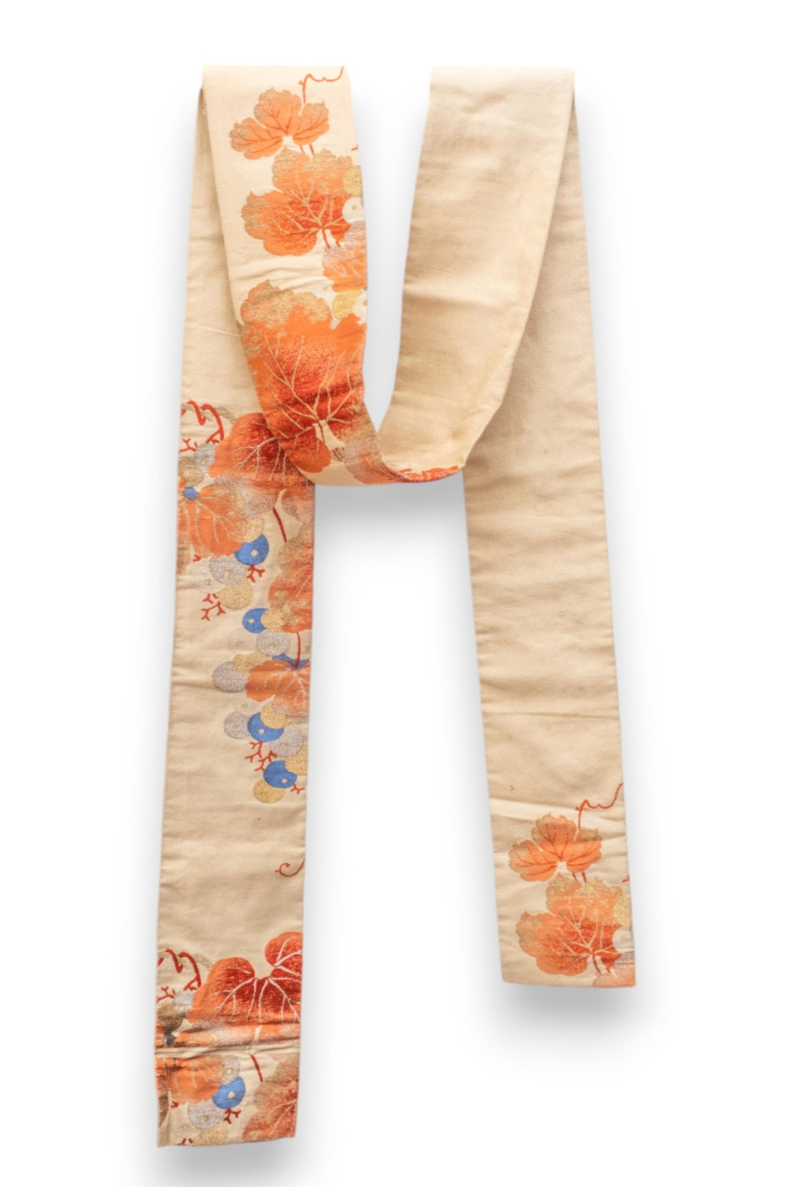 Japanese Antique Silk Woven Obi with Woven Design of Gold and Silver Thread-work (1 of 13)