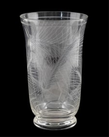 Signed Lorrain (Daum) Engraved Art Deco Art Glass Vase, Circa 1935
