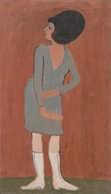 Pierre Georget “Hair" Oil on Panel, Circa 1970s