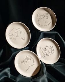 Pablo Picasso Salins France – 4 Pablo Picasso, Signed Ceramic Plates
