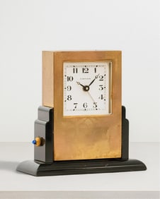 Cartier Art Deco Bronze Travel Clock on Pivot Base
