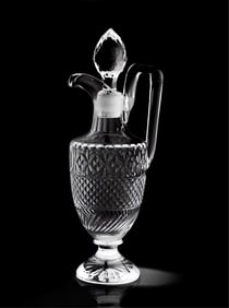 Baccarat 16" Cut Crystal Decanter with Diamond Point Decoration, 19th Century