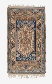 Antique Oriental Handwoven Wool Rug with Central Medallion, 19th C.