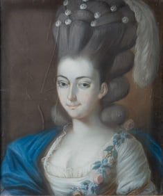 Mystery Artist French School Pastel on Paper Painting,18th Century