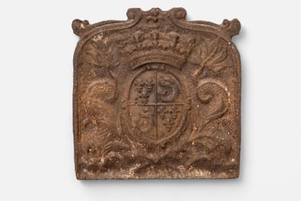Royal French Fireplace Shield From Chateau Near Fountainbleau, 17th Century
