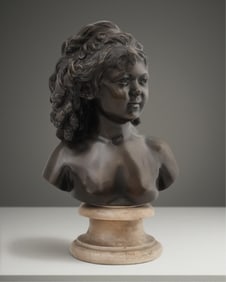 Jean-Antoine Houdon Bronze Sculpture of Sabine Houdon, 19th Century