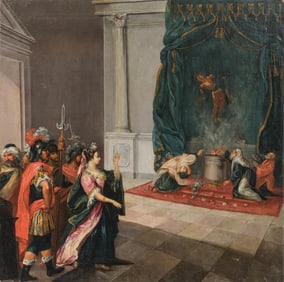 18th Century French School Oil Painting, “Offering to the Gods