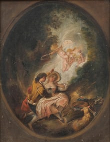 Jean-Honoré Fragonard School 19th Century Oil on Canvas Painting
