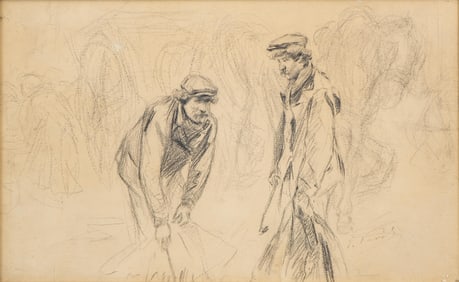 Mystery Artist: 19th Century French School Drawing of Parisian Laborers