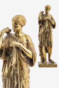French Gilt Bronze “Diana of Gabii,19th C. attrib. Achille Collas (cofounder of F. Barbedienne)
