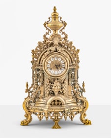 Louis Xiv Style Important Bronze and Brass Clock, 19th Century