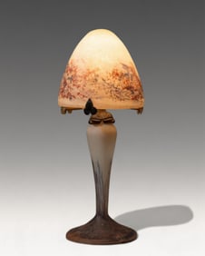 Le Verre Francais Signed Art Glass Lamp by Charles Schneider, 1918 and 1932