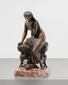 Etienne Henri Dumaige Signed French Classical Renaissance Style Bronze Sculpture, 19th Century