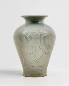 Monumental Rene Buthaud Signed Ceramic Vase, Circa 1935