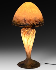 La Verre Francais Signed Table Lamp, Circa 1920
