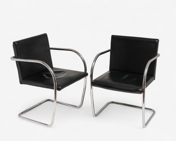 Pair of Brno-Style Armchairs After Mies Van Der Rohe
