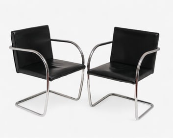 Pair of Brno-Style Armchairs After Mies Van Der Rohe