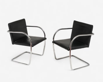Pair of Brno-Style Armchairs After Mies Van Der Rohe