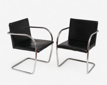 Pair of Brno-Style Armchairs After Mies Van Der Rohe