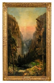 Signed Andrew Melrose, Yosemite Canyon, Oil on Canvas Painting