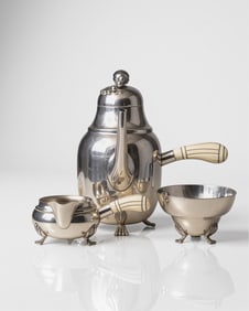Georg Jensen Style, Danish Sterling Silver Tea Set (3 pc)