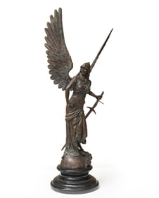 After Jules Felix Coutan, Figural Bronze Sculpture of the Goddess of Peace