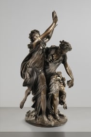 Signed Clodion 'Bacchanalia' Bronze Sculpture Raingo Freres Foundry Marking, Circa 1860