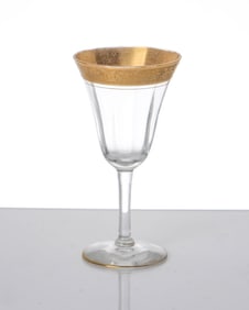 Tiffin-Franciscan Cordial Sherry Glasses with Gilt Rambler Relief, Set of 4