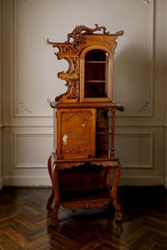 Gabriel Viardot, French Orientalist Display Cabinet with Dragon Crest, Circa 1900