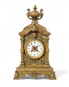 Japy Freres French Bronzetall Mantel Clock, 19th Century